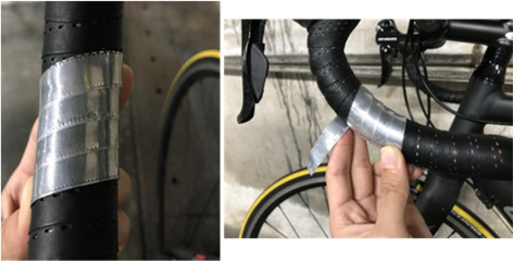 ロードバイクのハンドルへの施工例